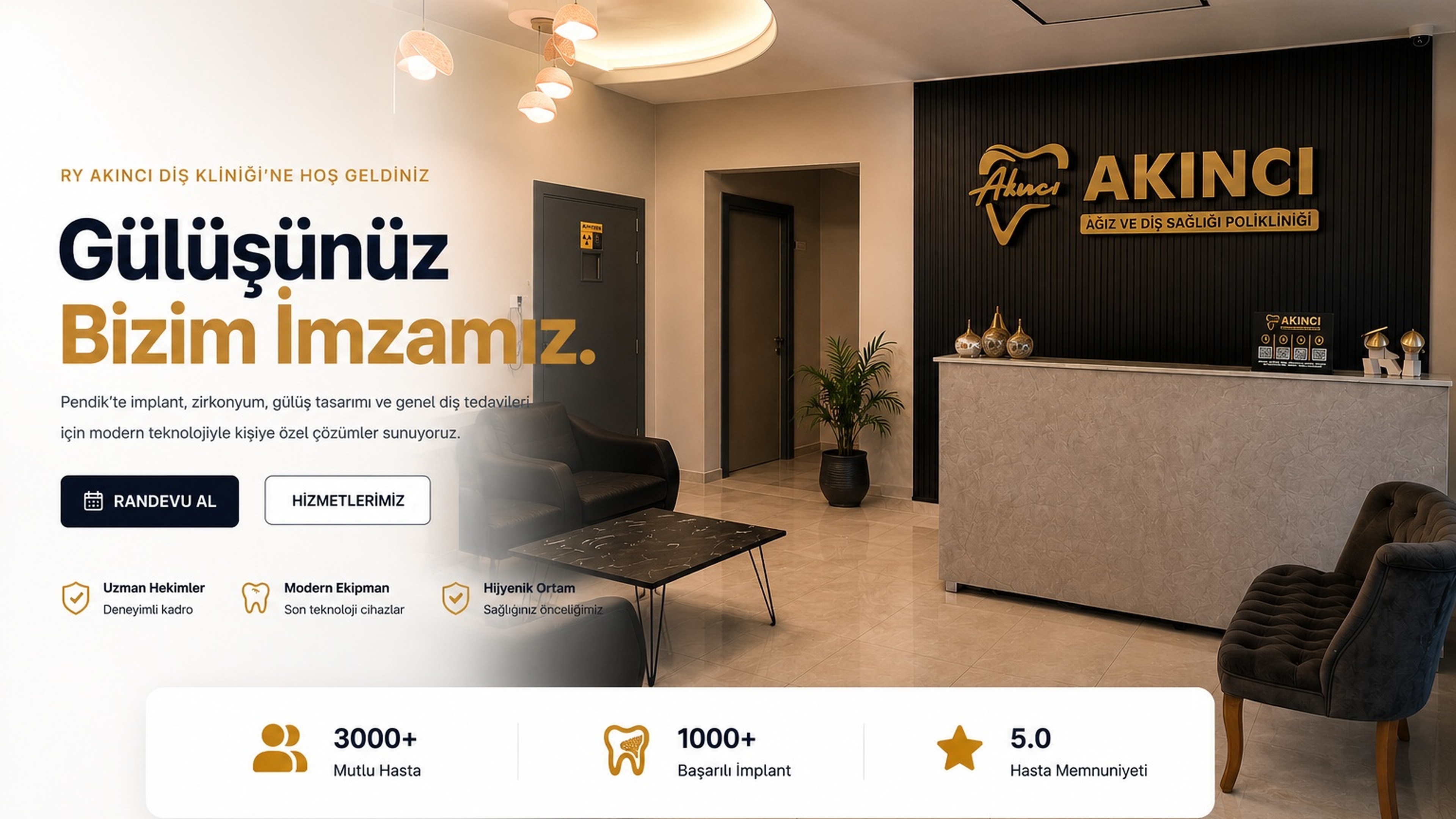 RY Akıncı Diş Kliniği ana sayfa hero görseli